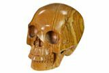Realistic, Polished Picture Jasper Skull #151143-2
